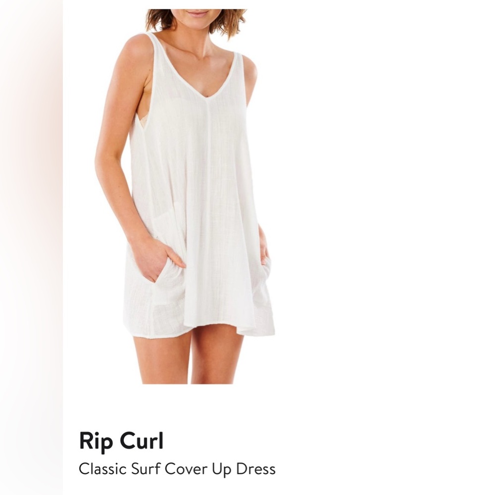 White cover-up dress, with pockets. Ripcurl SZ Small
